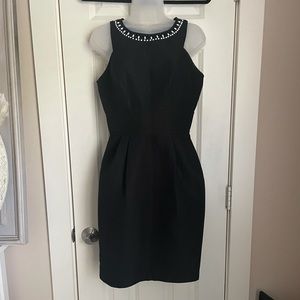 Max and Cleo Black Beaded Neckline Dress